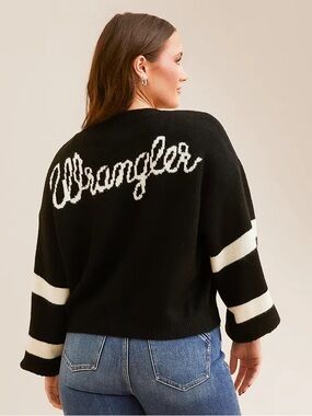 Wrangler logo cardigan sweater